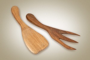 Pan spoon and fork